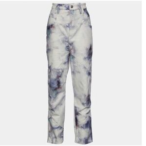 ISABEL MARANT  White Tie-Dye Print Denim Eloisa High Rise Jeans - NWT